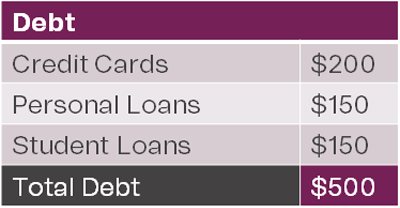 budget monthly debts