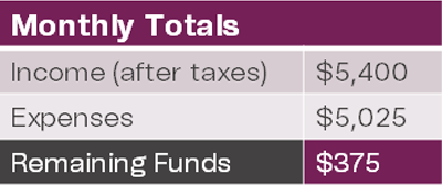 budget monthly totals