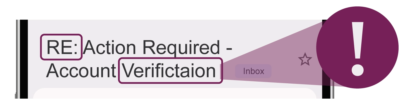 graphic showing phishing scam subject line