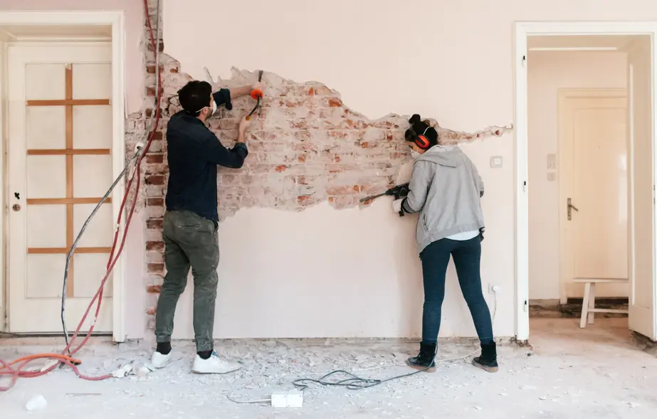 Couple renovating their home