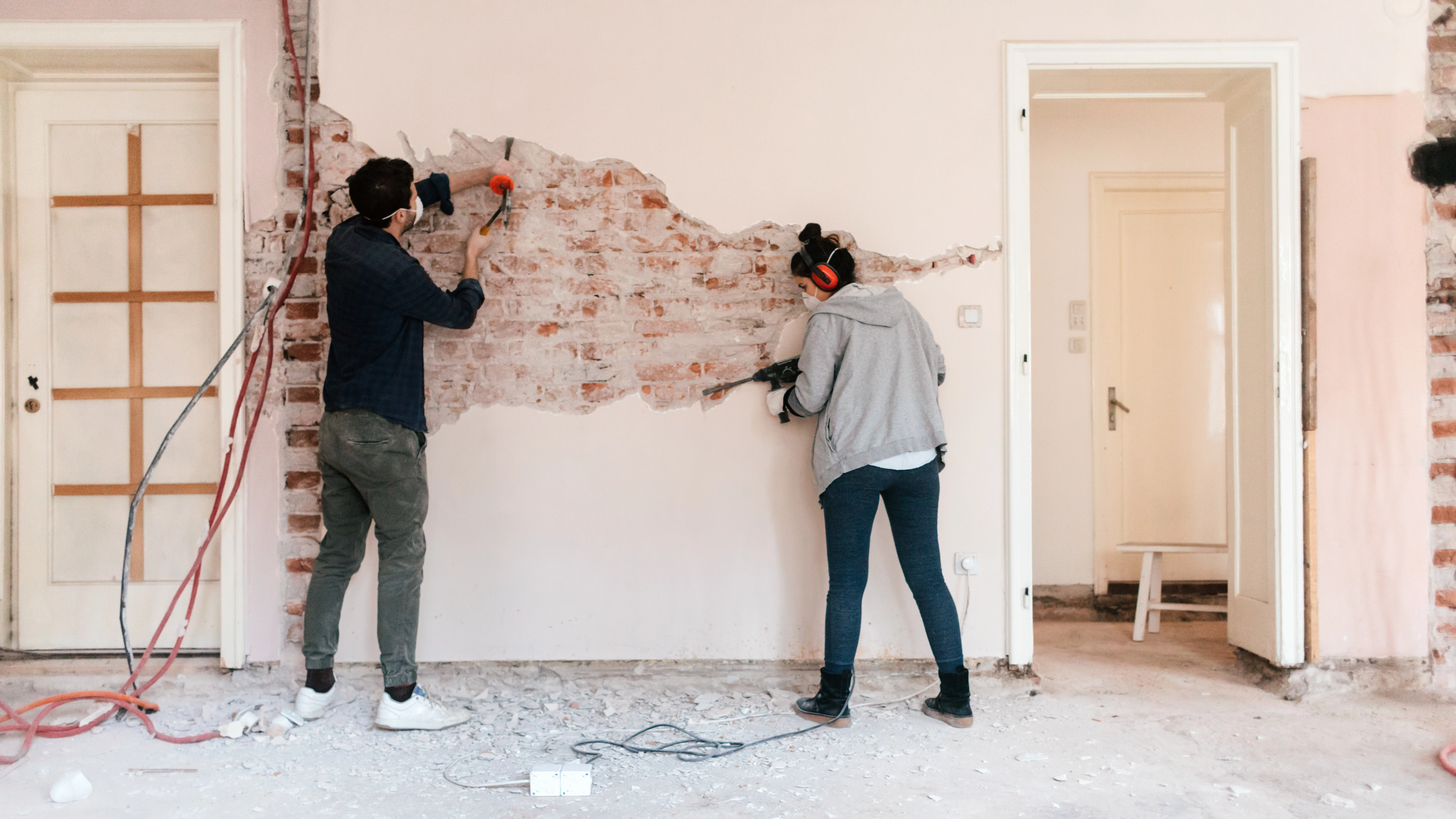 Couple renovating their home