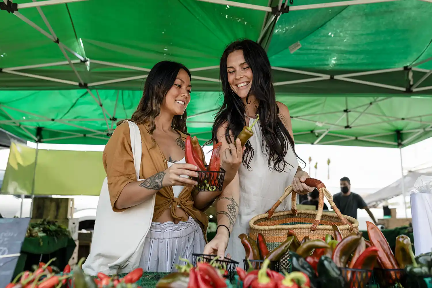 Women at a farmer's market