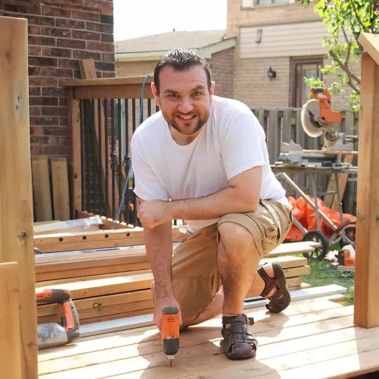 home owner using heloc to fund building deck