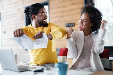 Couple paying down debt