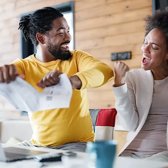 Couple paying down debt