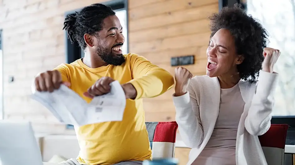 Couple paying down debt