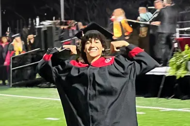 Teen graduation football field