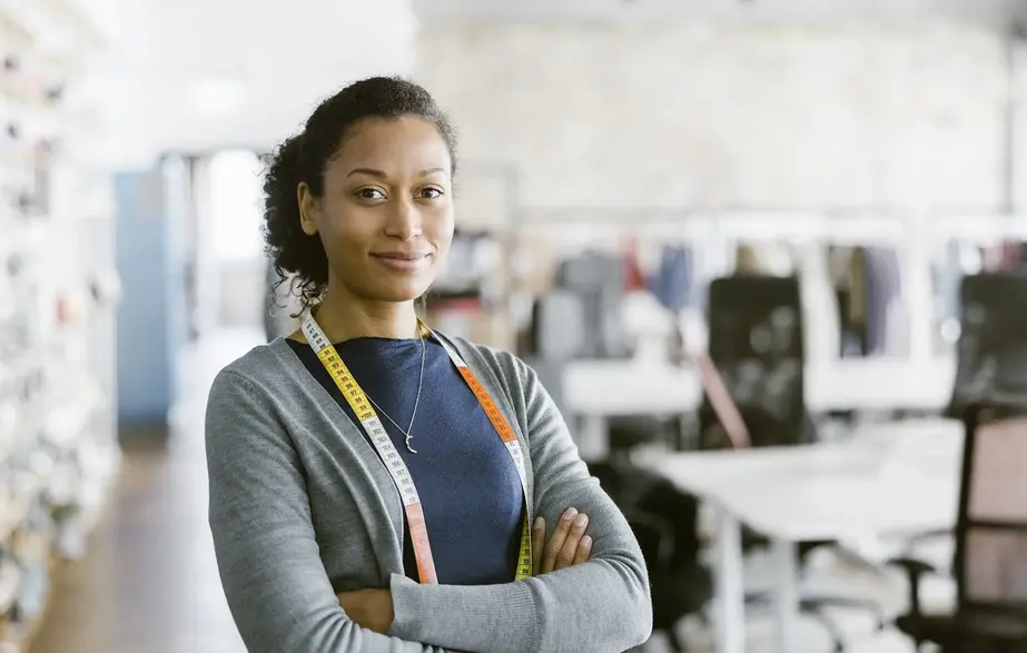 Seamstress in her shop