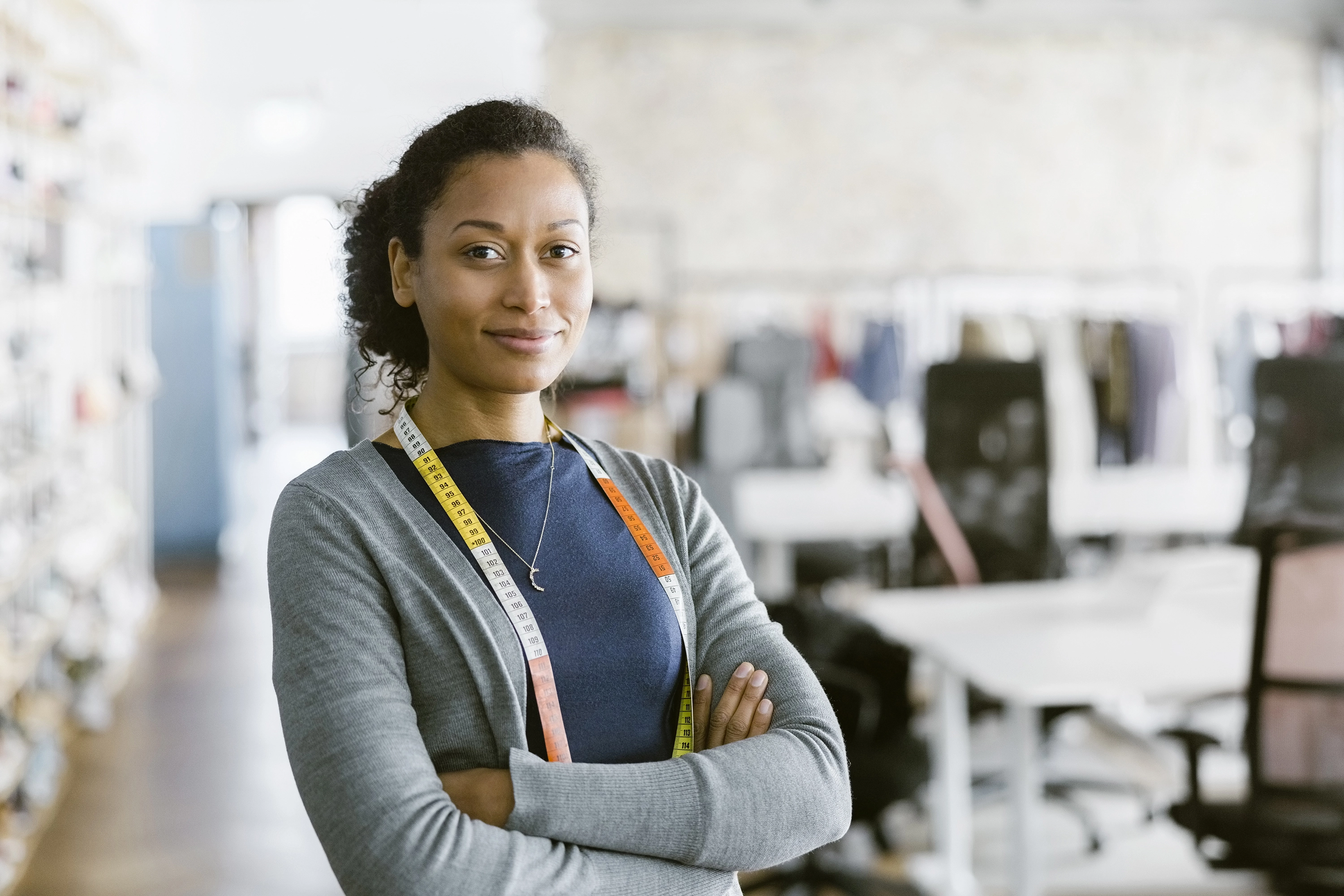 Seamstress in her shop