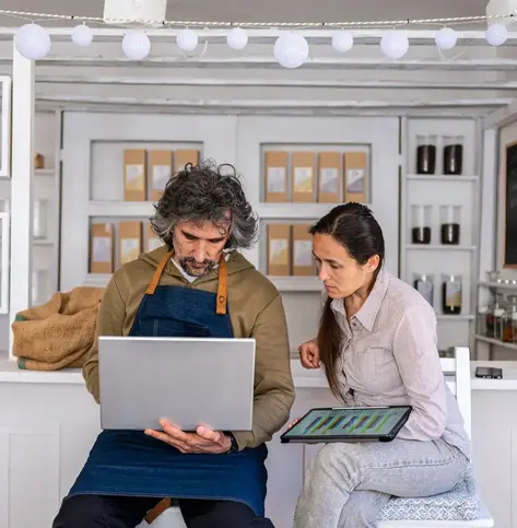 two business people applying for commercial financing