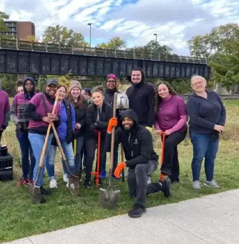 Everwise employee group photo from the annual Day of Giving community volunteering event