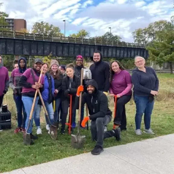 Everwise employee group photo from the annual Day of Giving community volunteering event