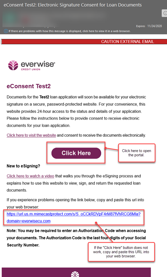 Create account step 1 Image of the initial email you will receive