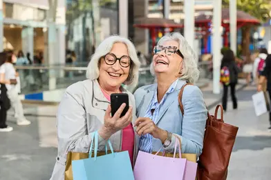 Women enjoying themselves shopping