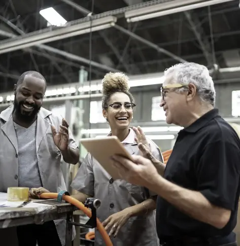 business manager with employees happy about HSA accounts