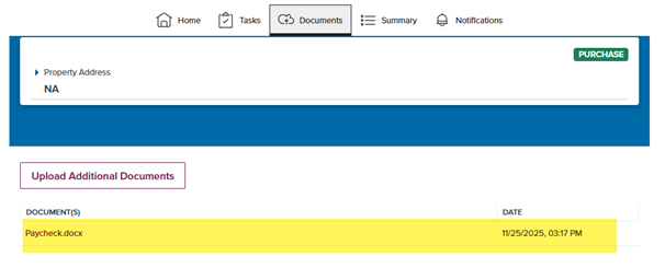 Mortgage help Page-Upload Docs step 3f image