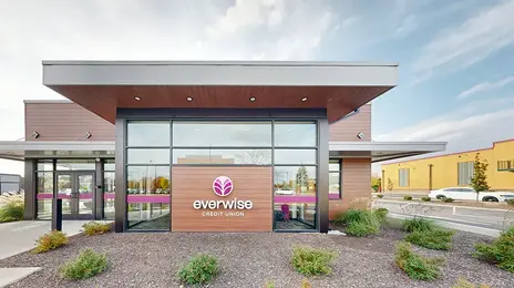 Exterior of Everwise Credit Union's East Carmel Drive branch in Carmel, Indiana
