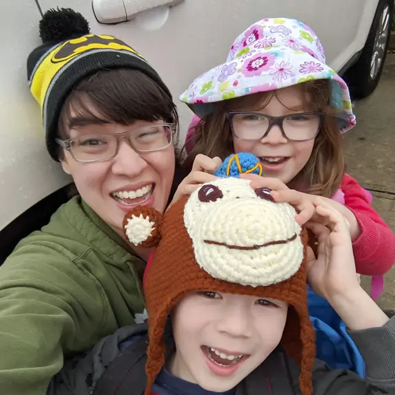 Kids and mom having fun