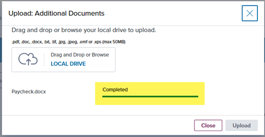 Mortgage help Page-Upload Docs step 3e image