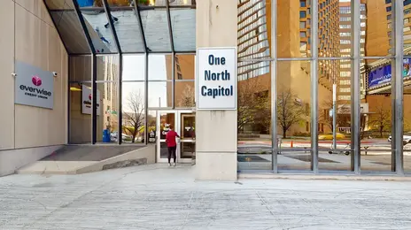 Exterior of Everwise Credit Union's One North Capitol branch in Indianapolis, Indiana