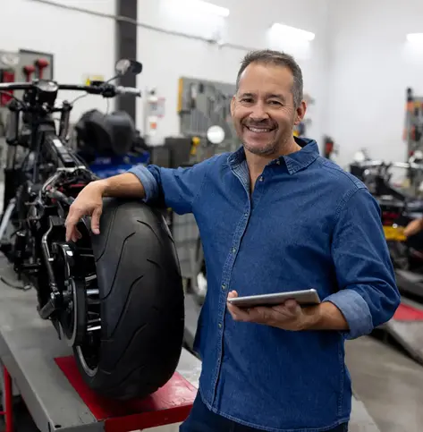 business owner at a motorcycle shop